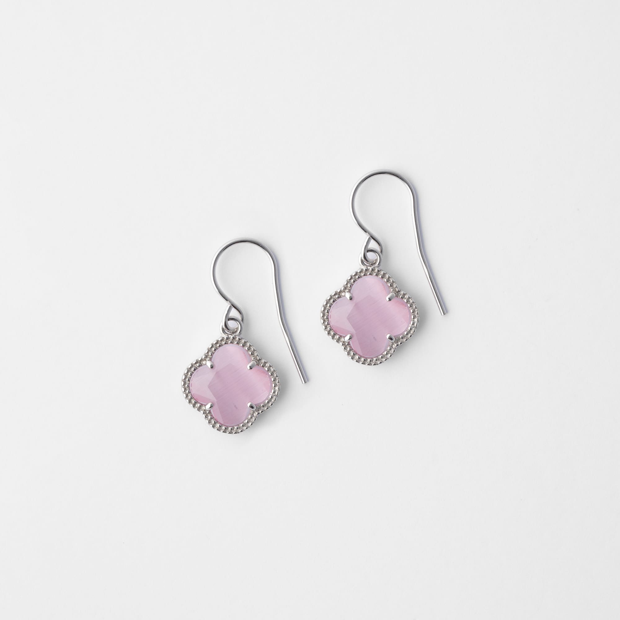 Clover | Earrings with Pink Quartz