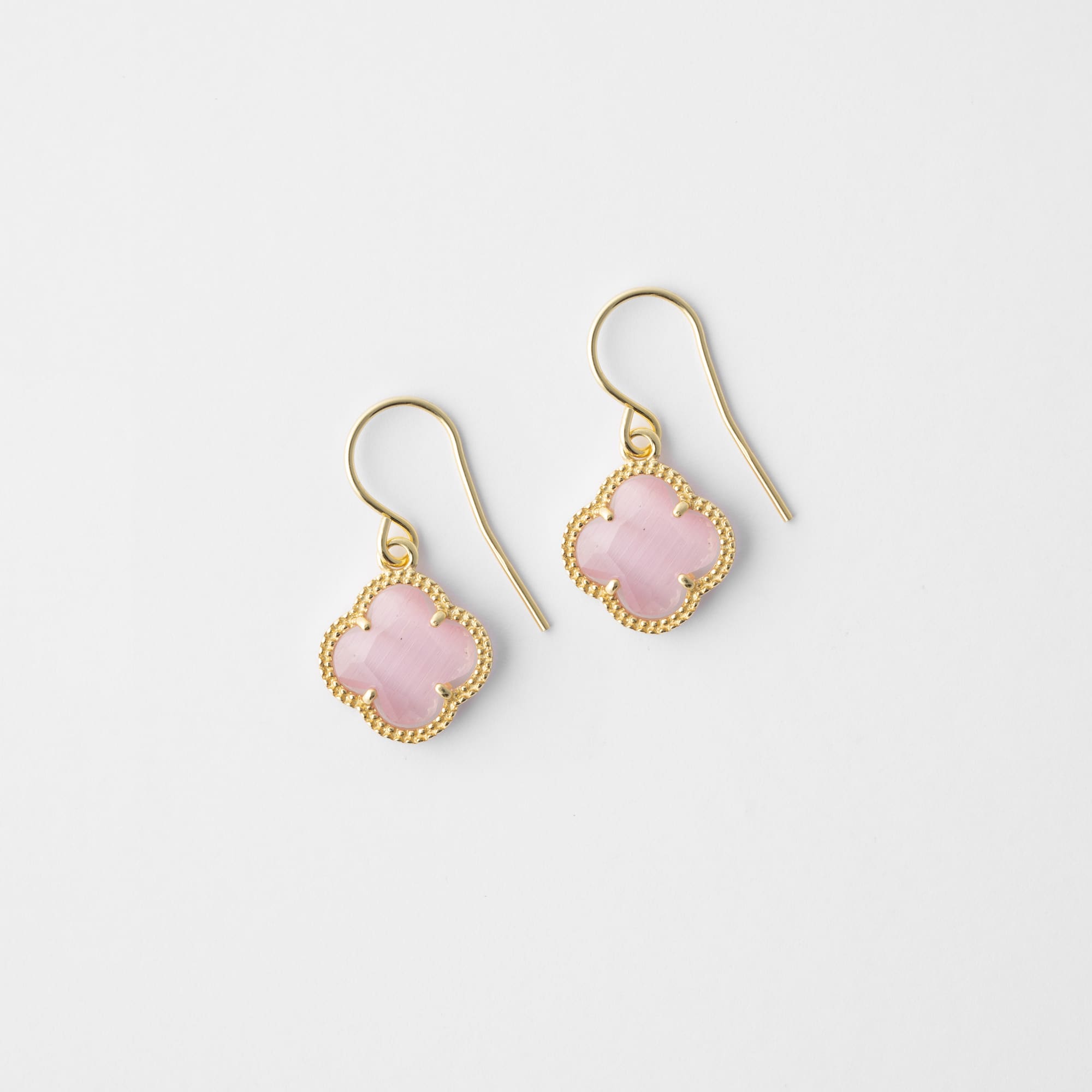 Clover | Earrings with Pink Quartz