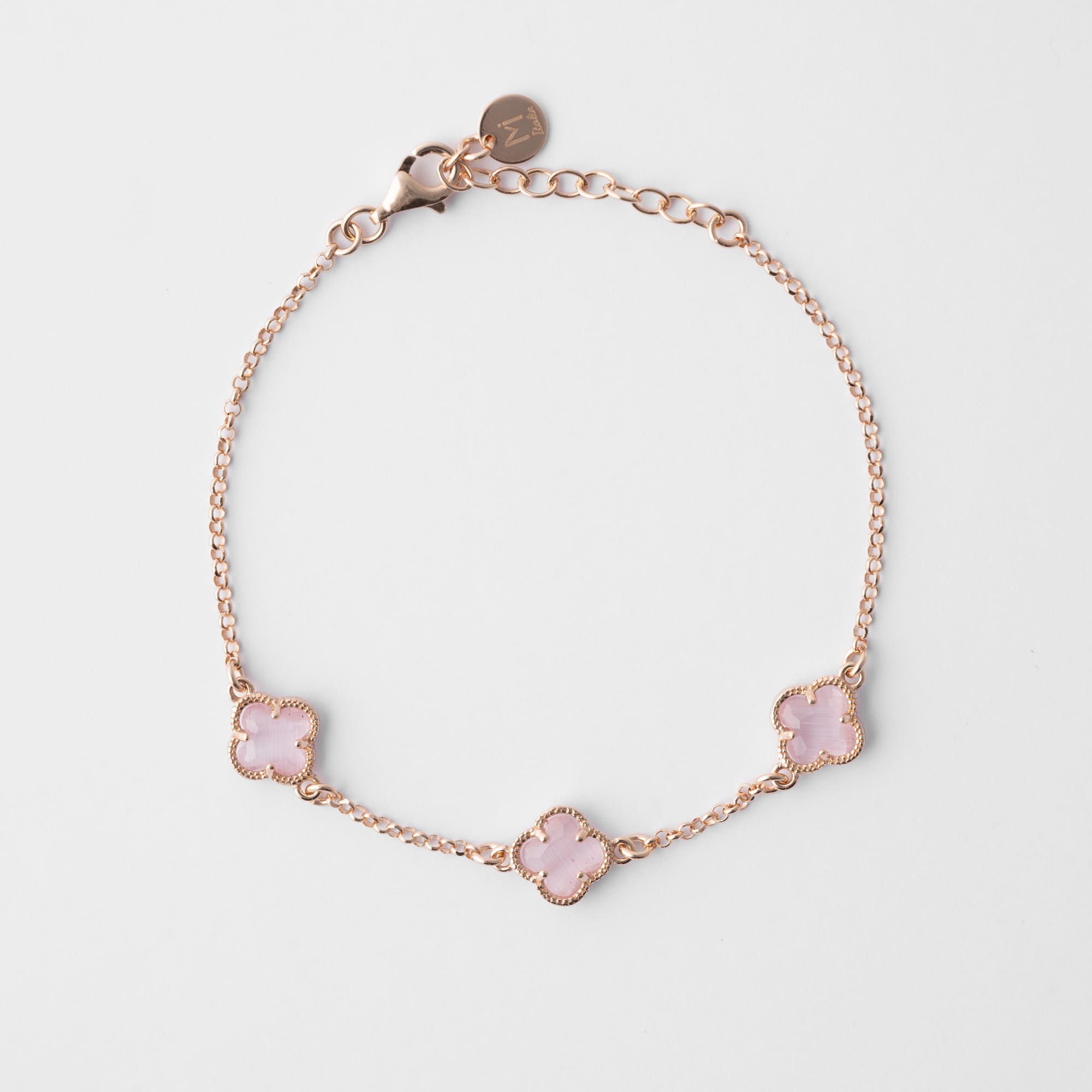 Clover | Bracelet with Pink Quartz