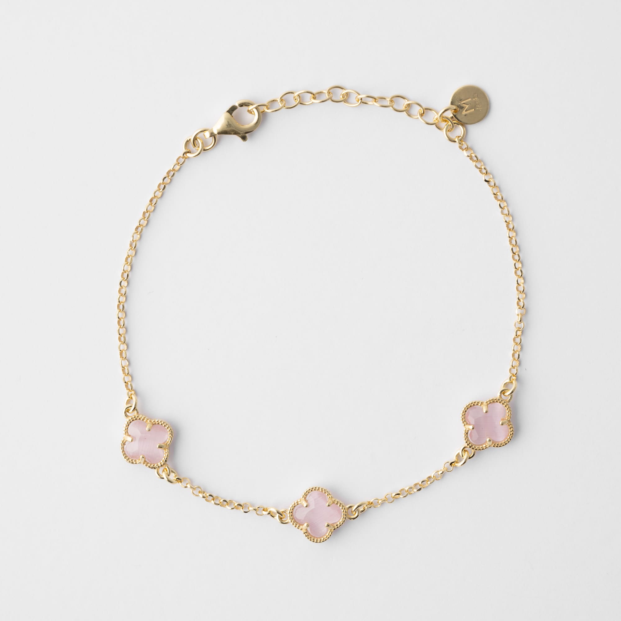 Clover | Bracelet with Pink Quartz