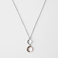 DOUBLE HOOP Necklace Silver & Rose Gold