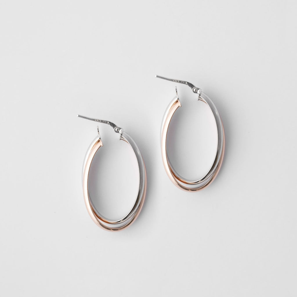 OVAL Two-Tone Oval Earrings