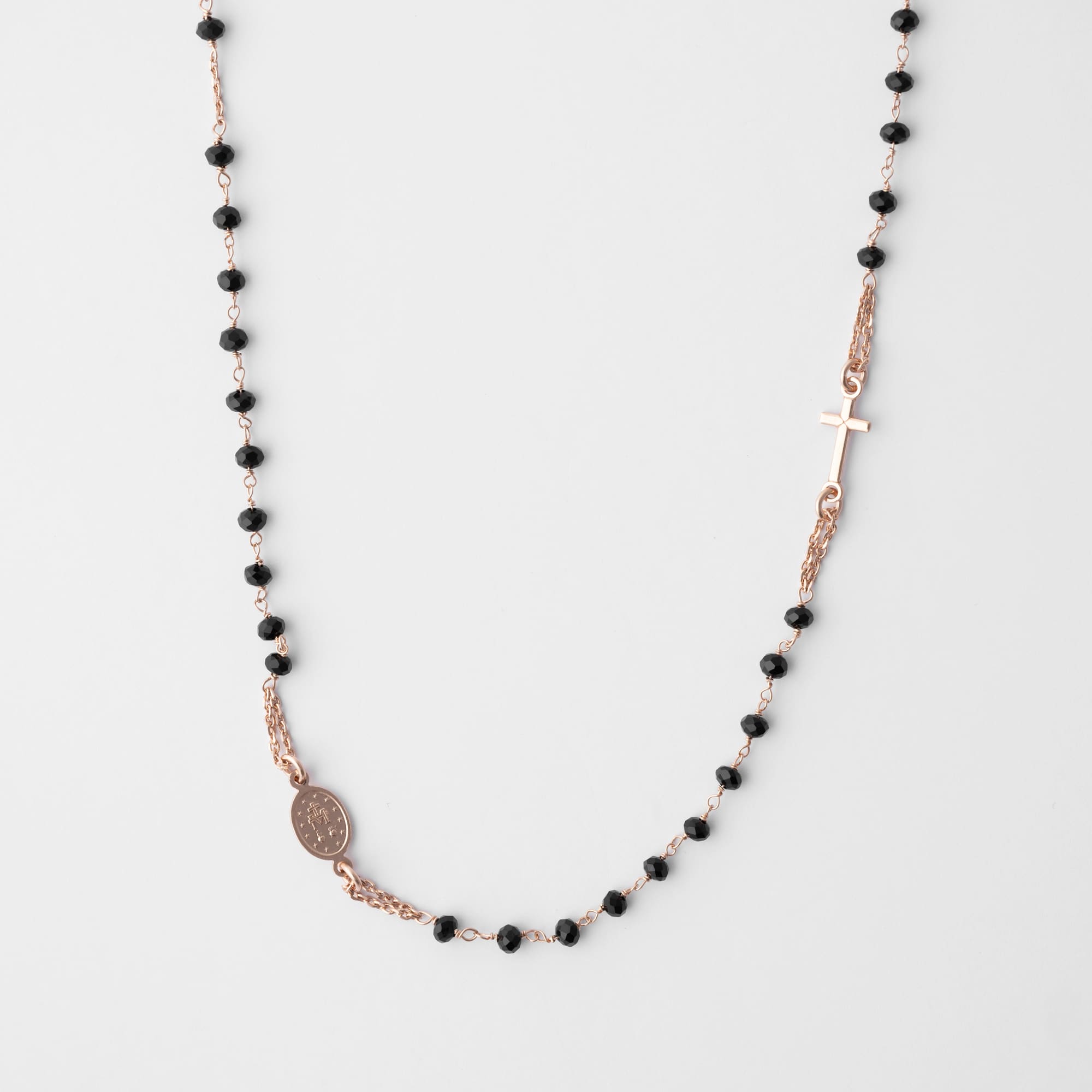 ROSARY necklace with black diamond cut's beads