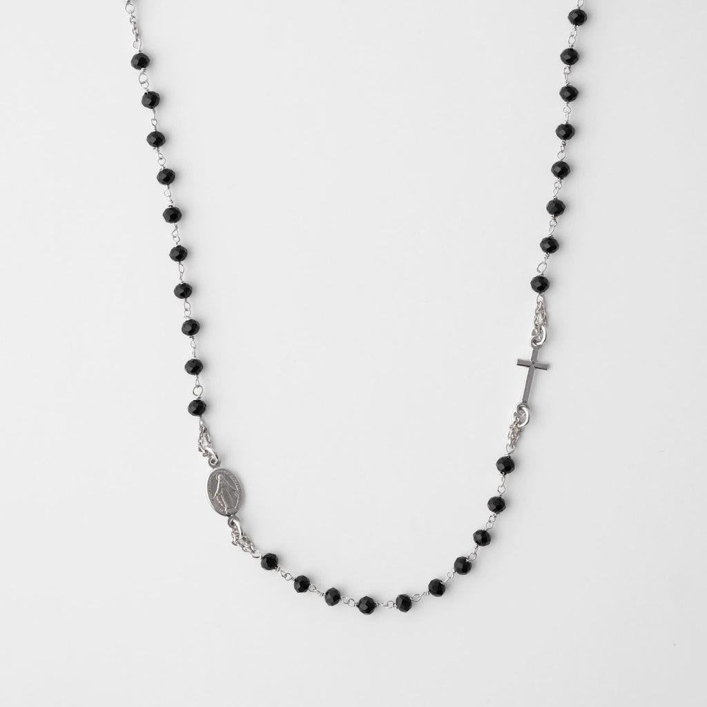 ROSARY necklace with black diamond cut's beads