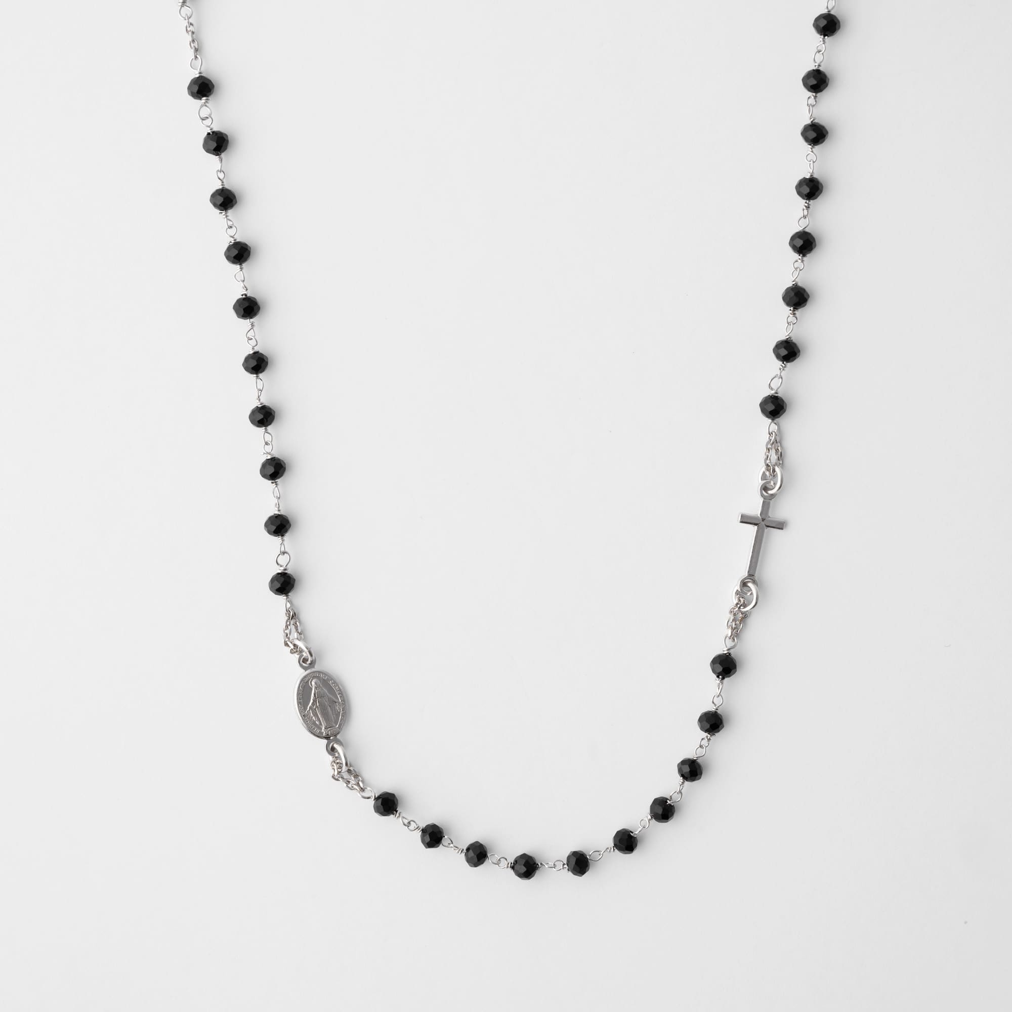 ROSARY necklace with black diamond cut's beads