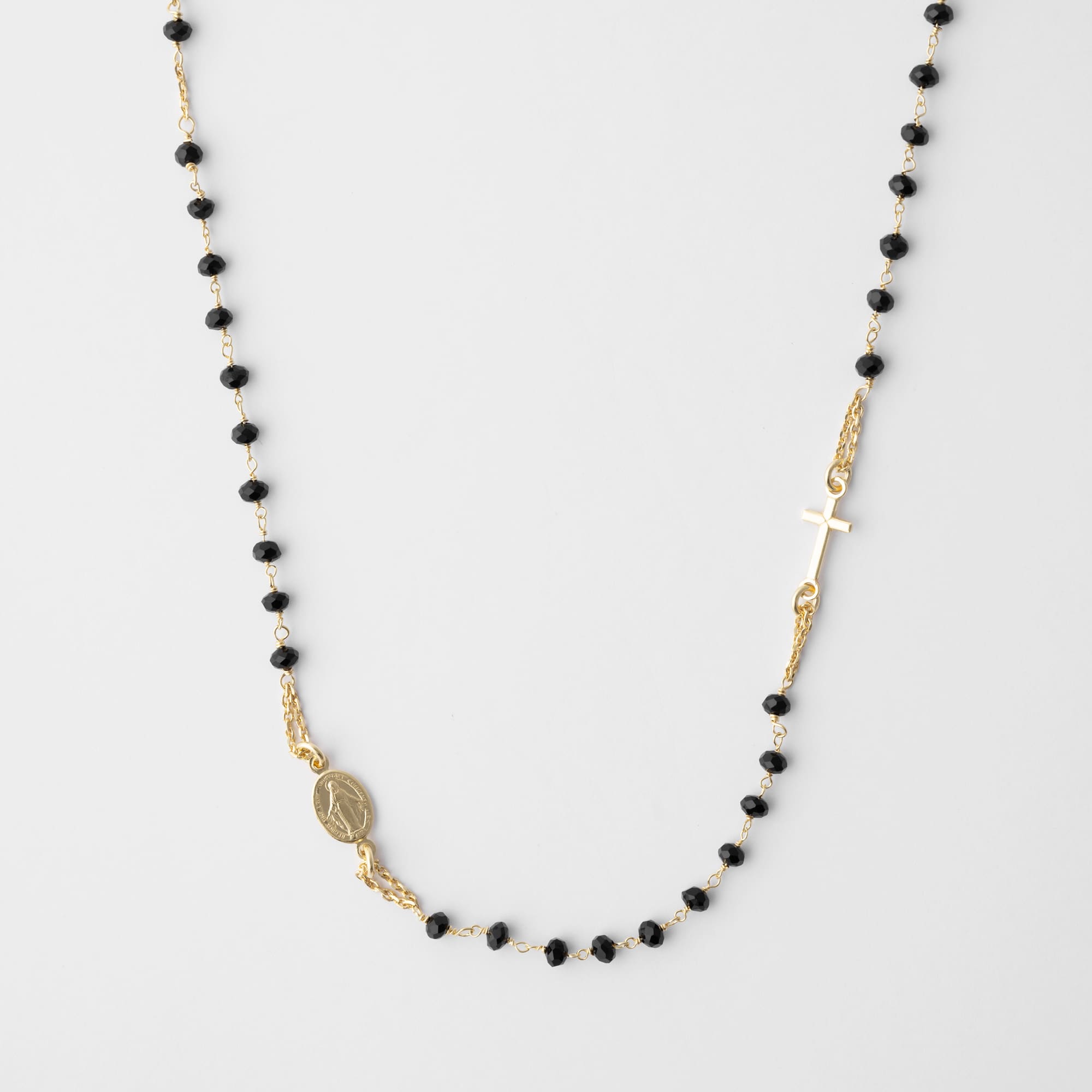 ROSARY necklace with black diamond cut's beads