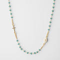 ROSARY Necklace with Green Crystals