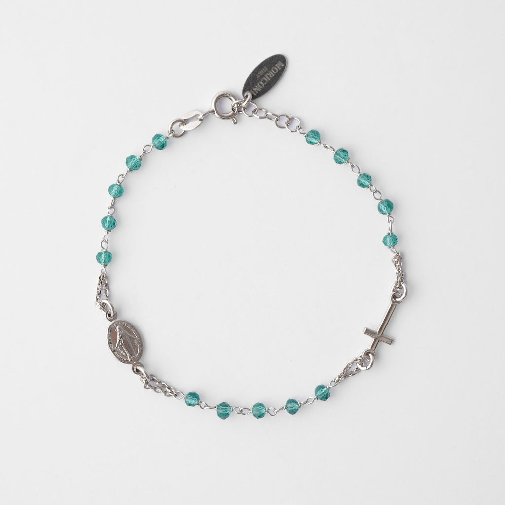 ROSARY Bracelet with Green Crystals