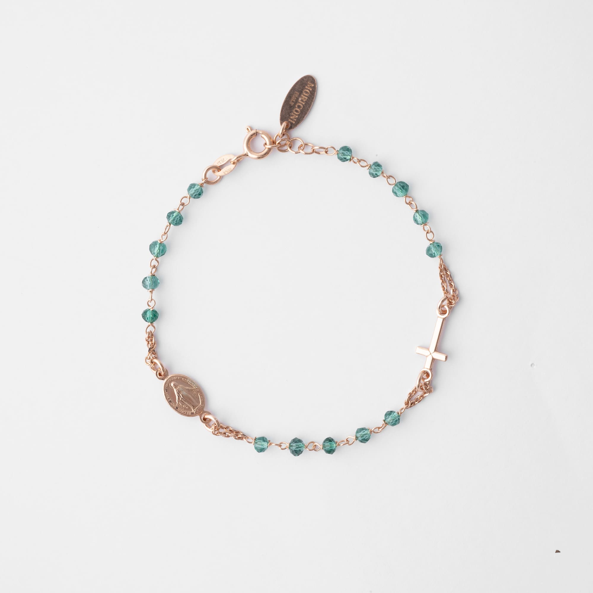 ROSARY Bracelet with Green Crystals
