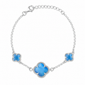 Moriconi Clover | Bracelet with Blue Quartz - Bracelets in Kuwait | كلوفر | سوار كوارتز الزمرد - Saya