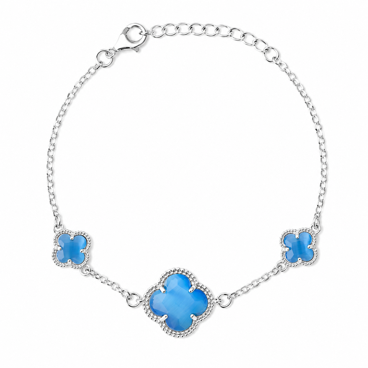Moriconi Clover | Bracelet with Blue Quartz - Bracelets in Kuwait | كلوفر | سوار كوارتز الزمرد - Saya