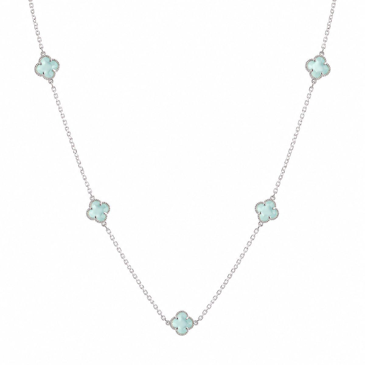 Moriconi Clover | Necklace with Green Quartz - Necklaces in Kuwait | CLOVER | قلادة بالكوارتز الأخضر - Saya