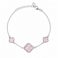 Moriconi Clover | Bracelet with Pink Quartz - Bracelets in Kuwait | كلوفر | سوار كوارتز الزمرد - Saya