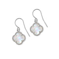 Moriconi Clover | Earrings with Mother of Pearl - Earrings in Kuwait | أقراط كلوفر متدلية من الفضة عيار 925 وعرق اللؤلؤ