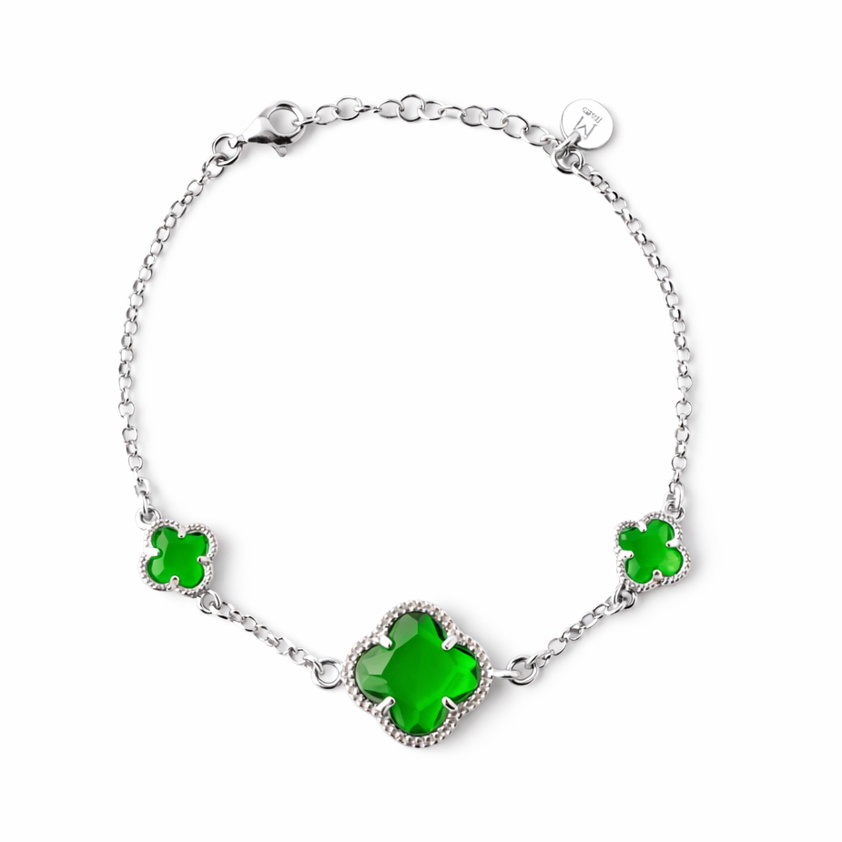 Moriconi Clover | Bracelet with Emerald Quartz - Bracelets in Kuwait | كلوفر | سوار كوارتز الزمرد - Saya
