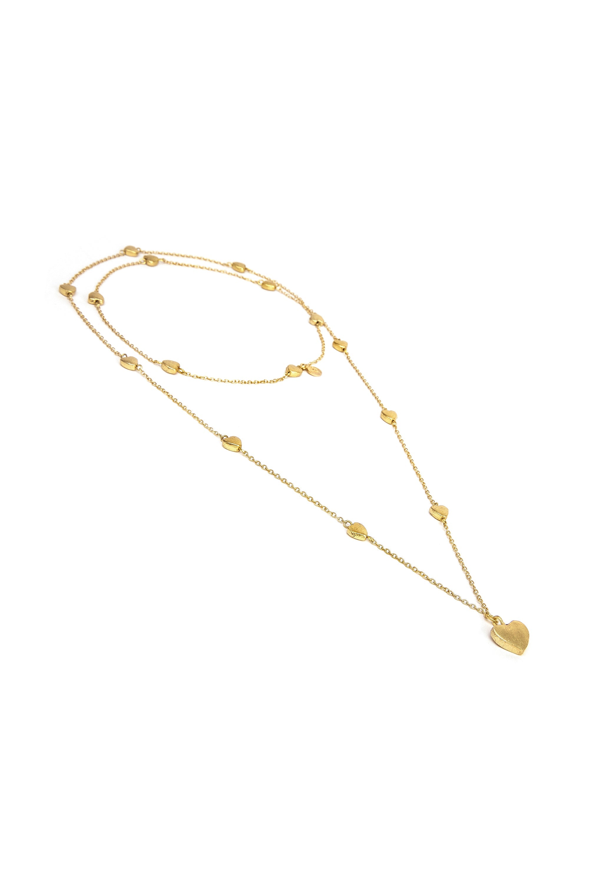 LONG CHAIN NECKLACE WITH HEARTS