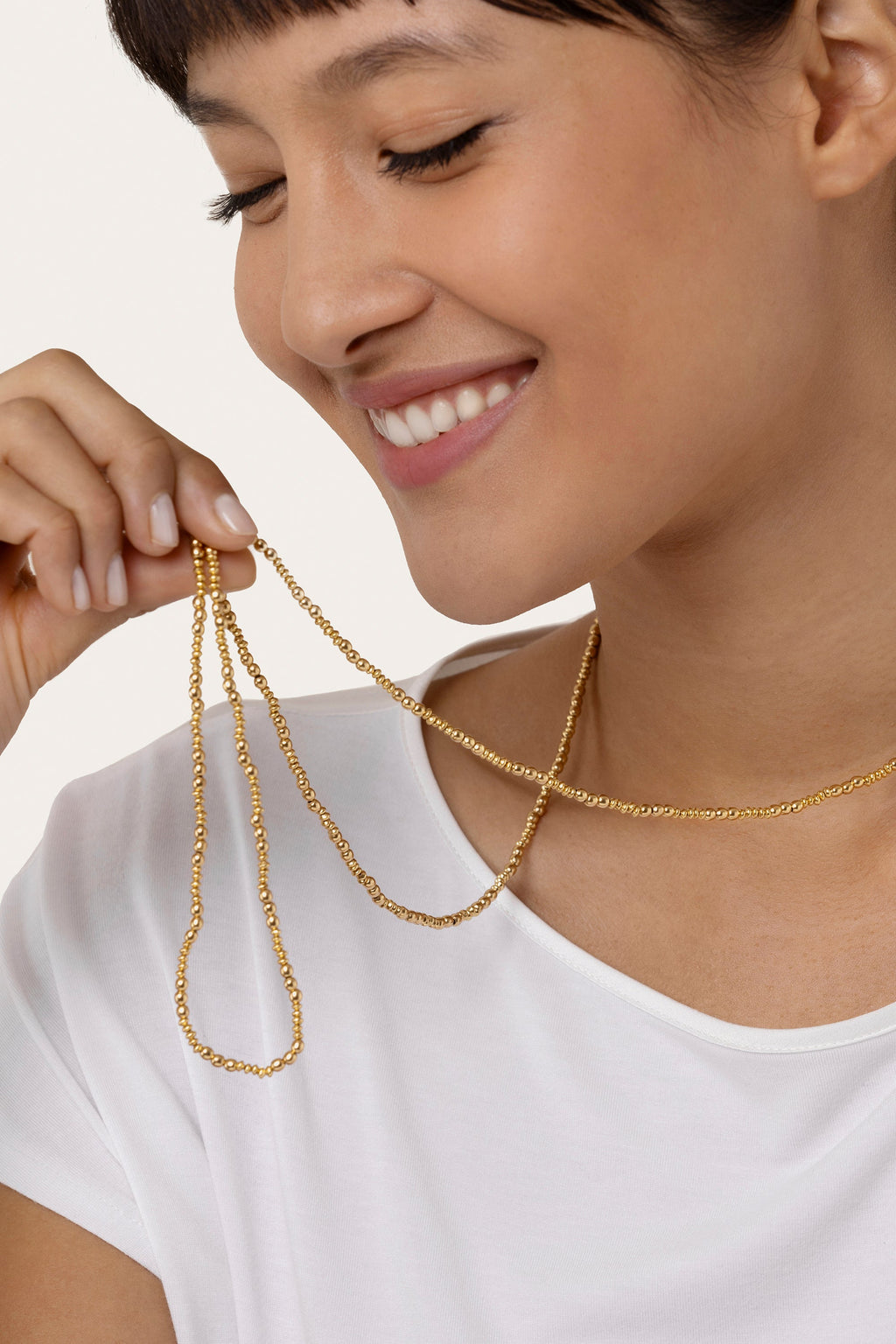 LONG NECKLACE SPHERES MIX