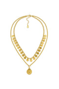 TWO CHAIN COIN/FLOWER NECKLACE