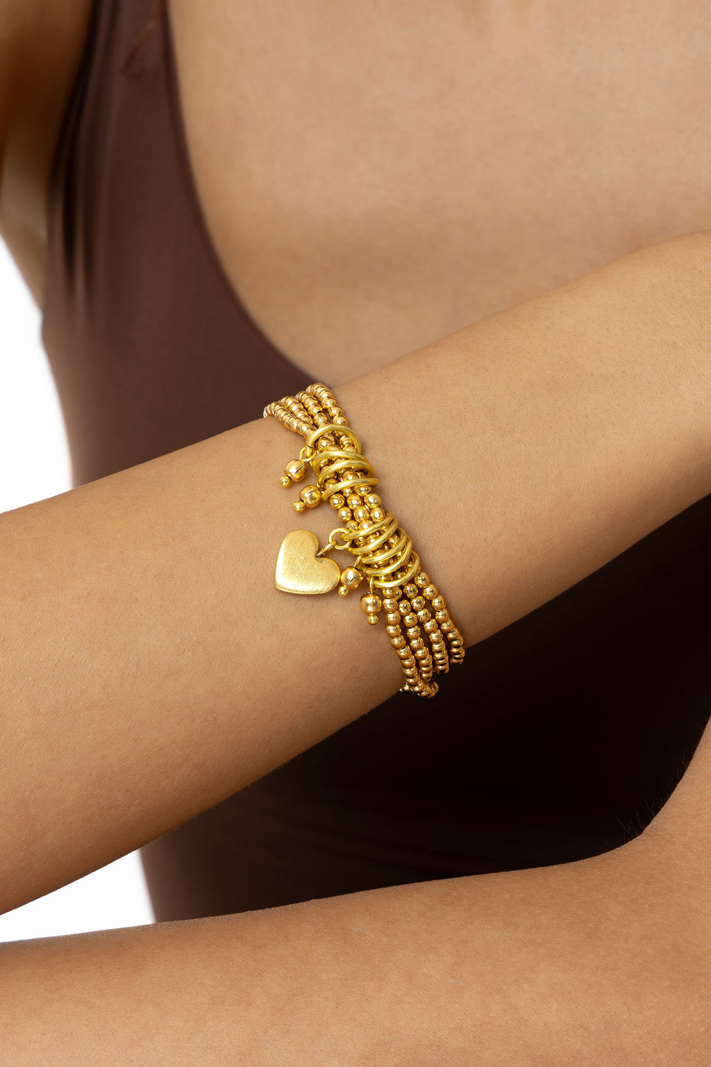 MULTI WIRE HEART ELASTIC BRACELET