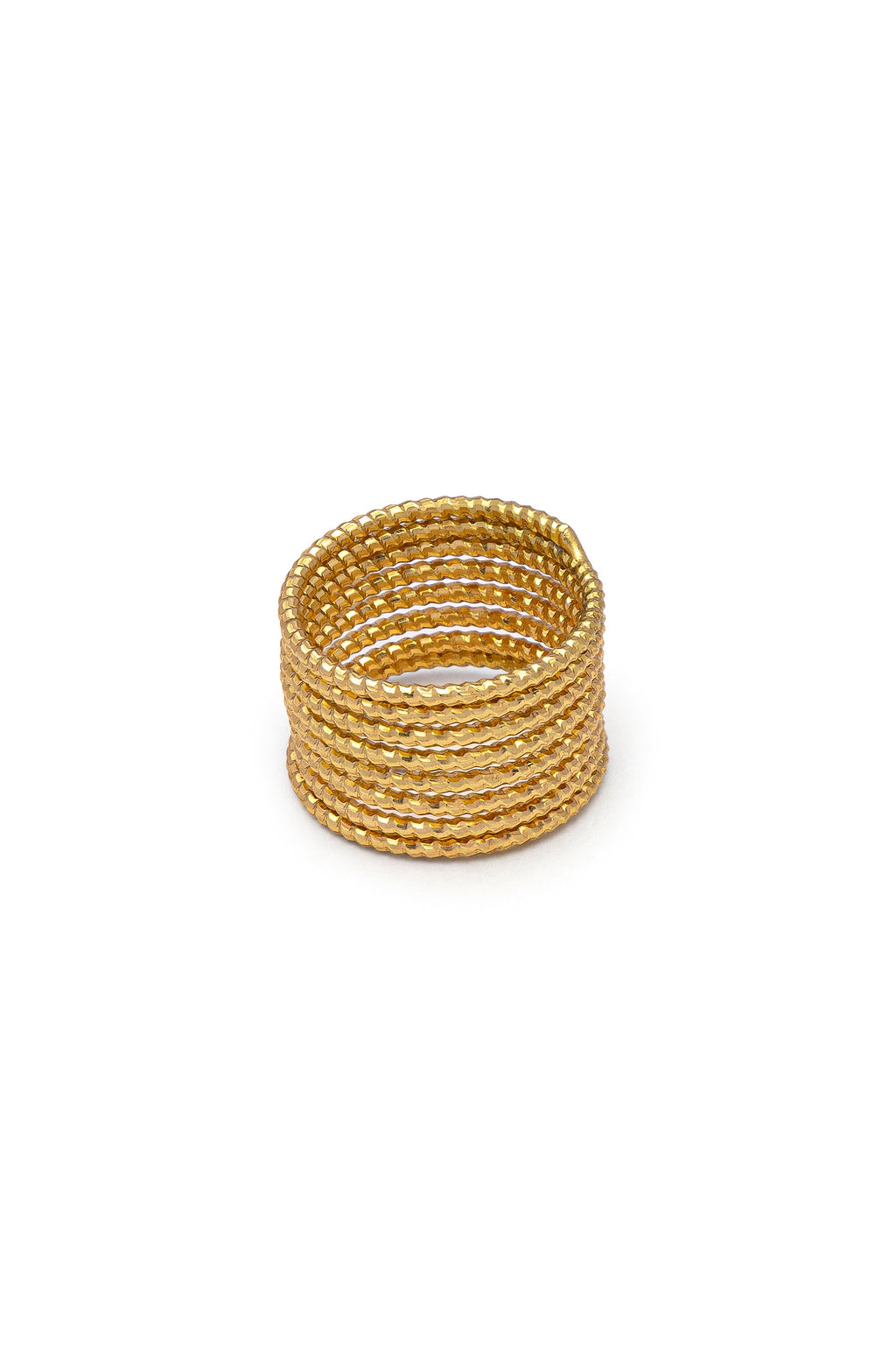 Vestopazzo Multiline Light Band Ring - Rings in Kuwait | خاتم متعدد الخطوط الذهبية الملتفة بتصميم عصري - Saya