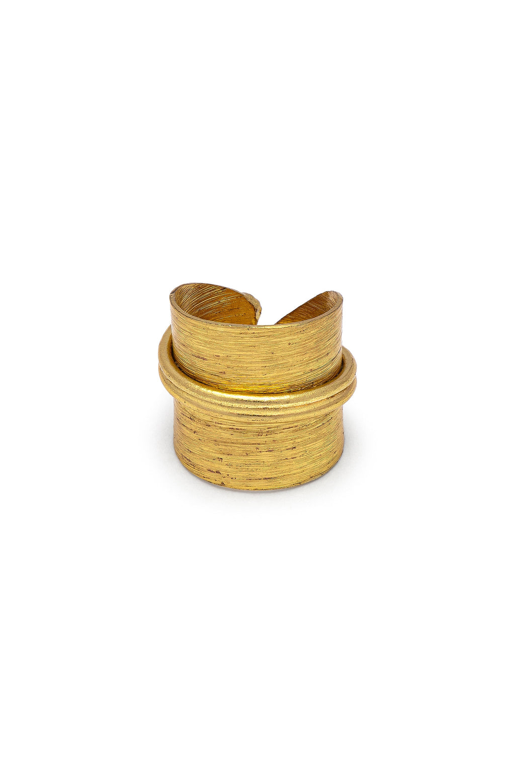 Vestopazzo Adjustable Double Band Ring - Rings in Kuwait | خاتم مزدوج الحلقات قابل للتعديل بتصميم متداخل - Saya