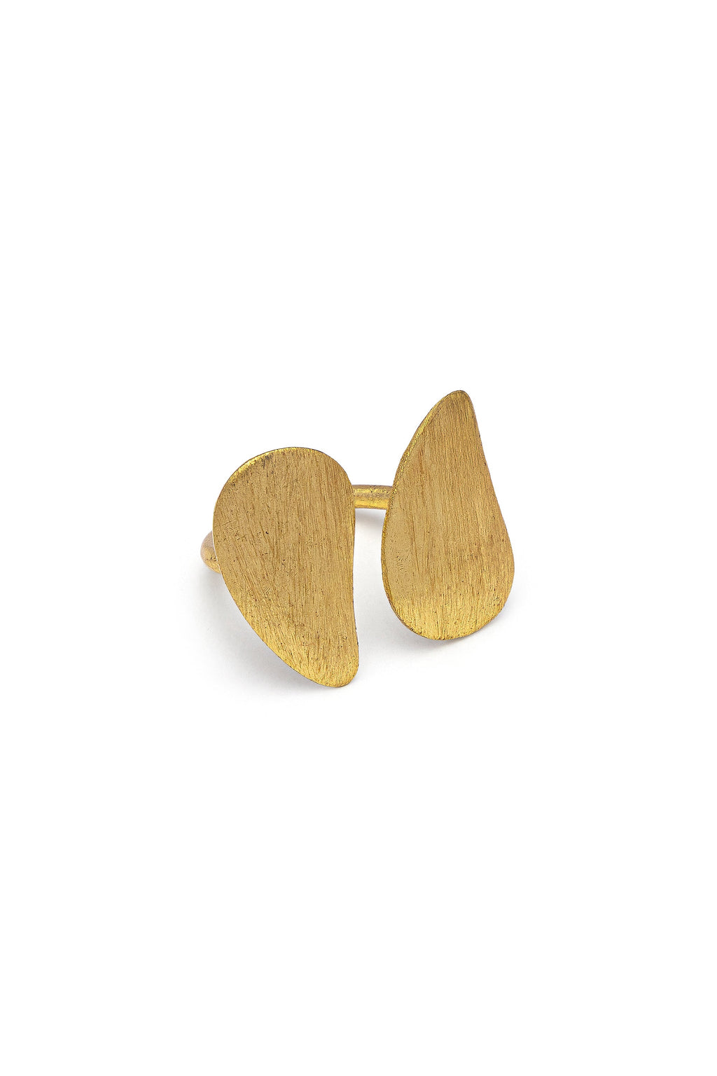 Vestopazzo Adjustable Ring With Drops - Rings in Kuwait | خاتم مفتوح قابل للتعديل بتصميم قطرتين متقابلتين - Saya