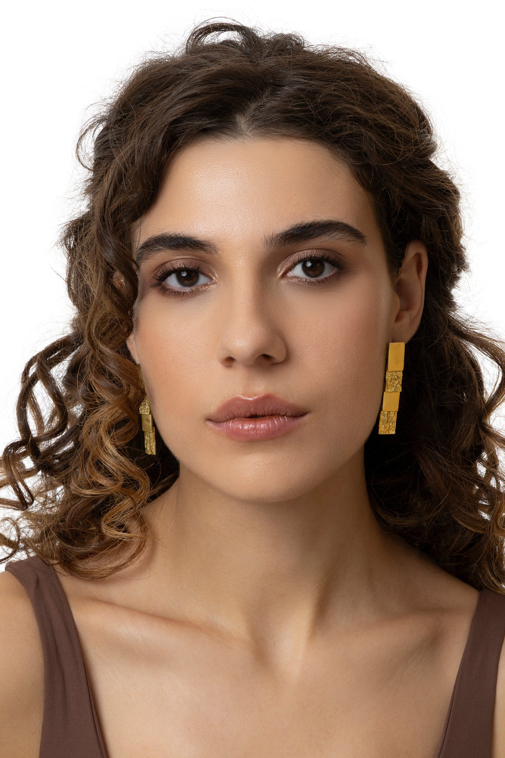 RECTANGLE TEXTURE MIX EARRINGS