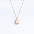Necklace with Light Pink Quartz and Zircon