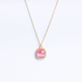 Necklace with Pink Quartz and Zircon