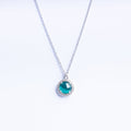 Necklace with Green Quartz and Zircon