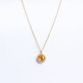 Necklace with Citrine Quartz and Zircon Halo