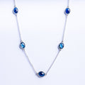 Sterling Silver Necklace with Blue Quartz Stones