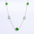 Gold-Plated Green Quartz Necklace in 925 Silver