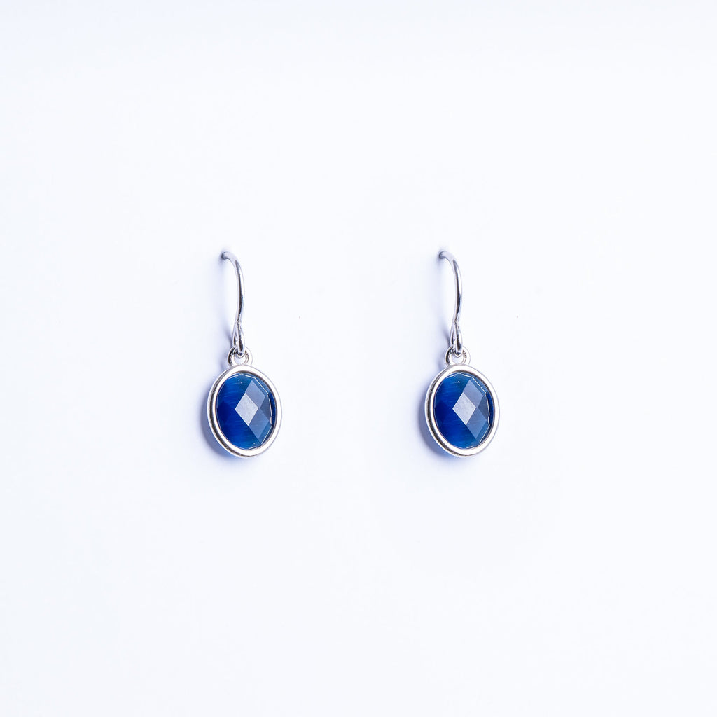 Earrings with Sapphire-Blue Quartz