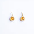 Earrings with Citrine Quartz and Zircon