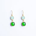 Earrings with Light Green and Emerald-Green Quartz