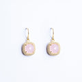 Earrings with Light Pink Quartz and Zircon