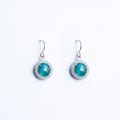 Earrings with Green Quartz and Zircon