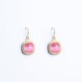 Earrings with Pink Quartz and Zircon