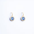 Earrings with Sapphire-Blue Quartz and Zircon