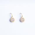 Earrings with White Quartz and Zircon