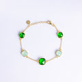 Gold-Plated Sterling Silver Bracelet with Green Quartz