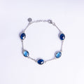 Sterling Silver Bracelet with Blue Quartz Stones