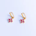 Clover | Gold-Plated Sterling Silver Clover Hoop Earrings