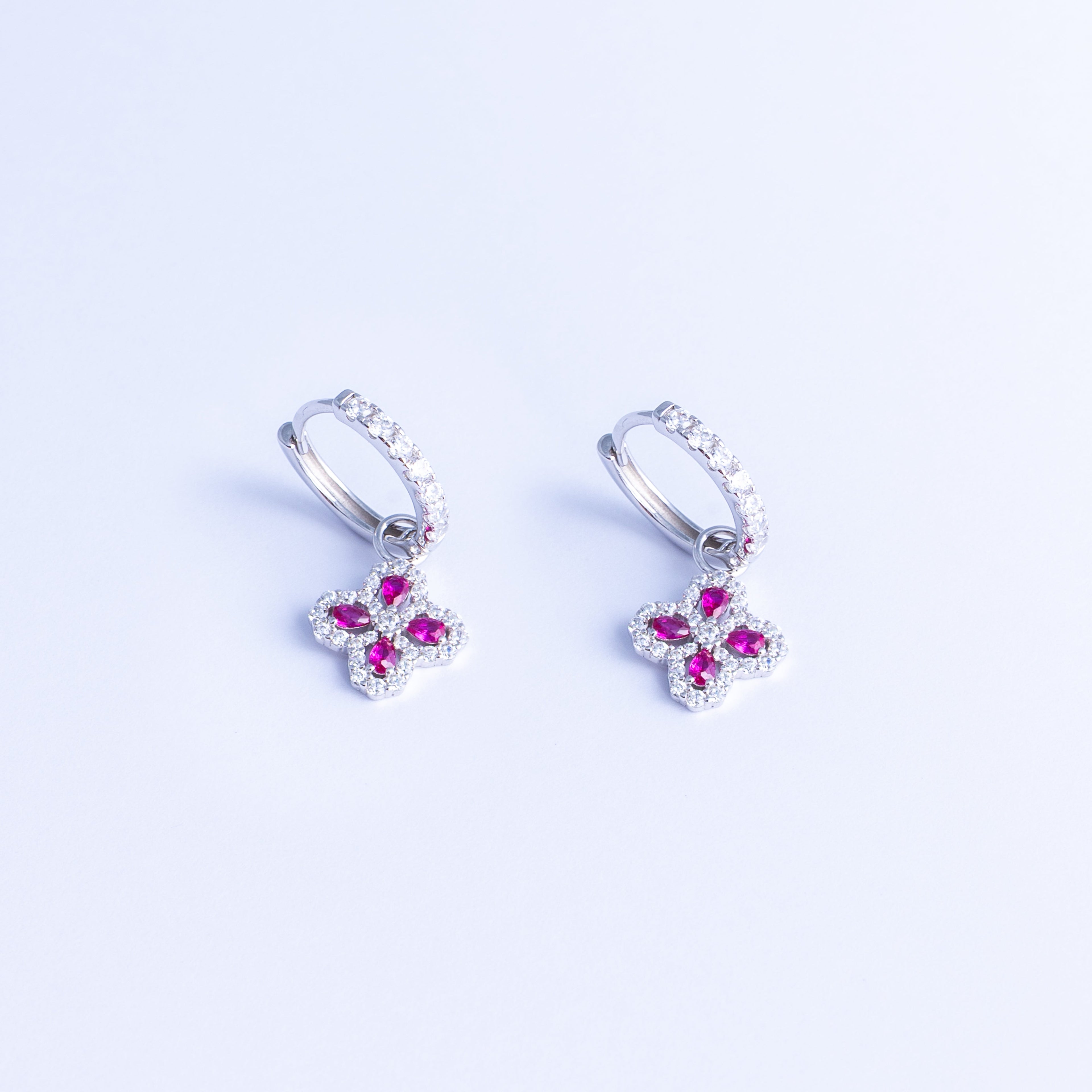 Clover | Sterling Silver Clover Hoop Earrings