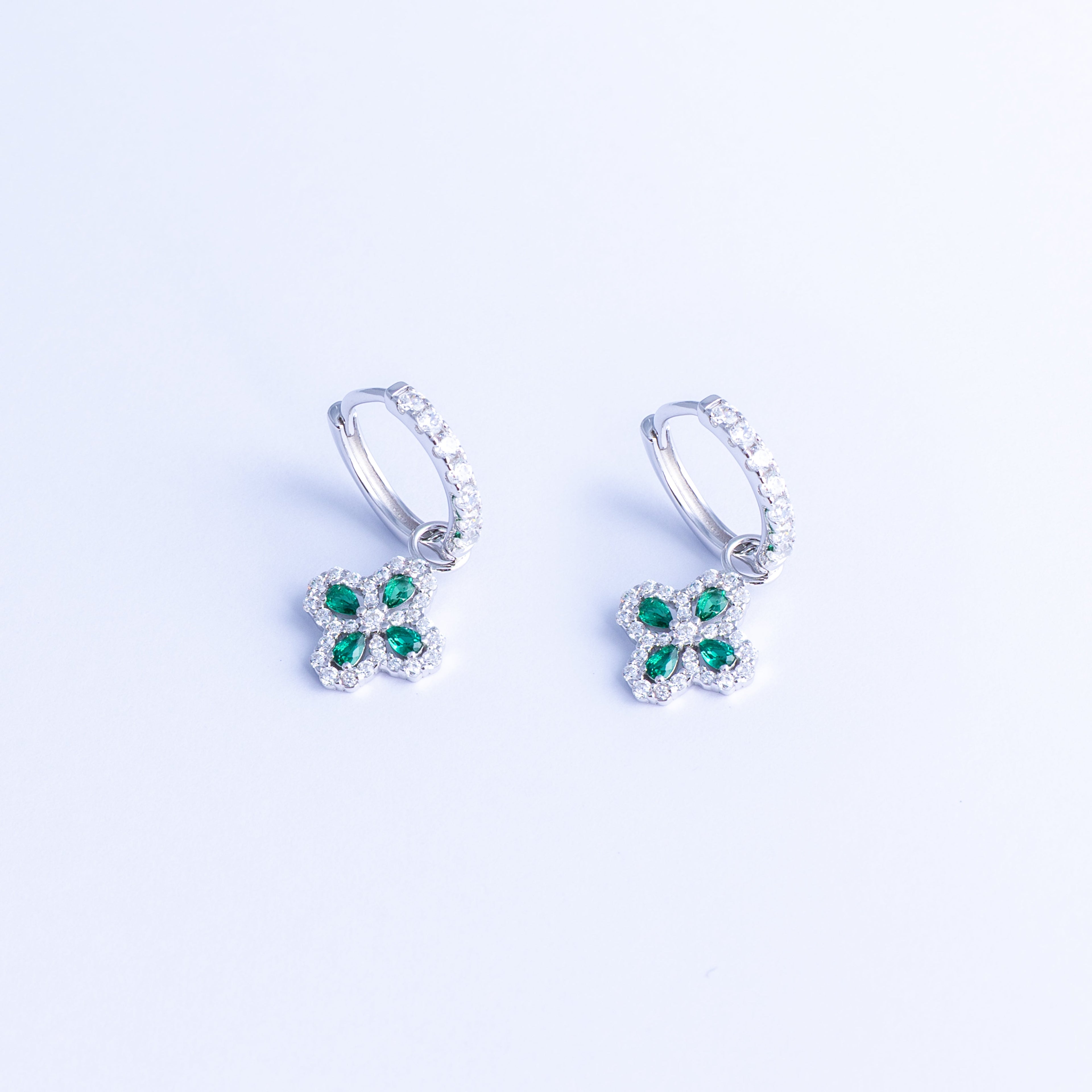 Clover | Sterling Silver Clover Hoop Earrings
