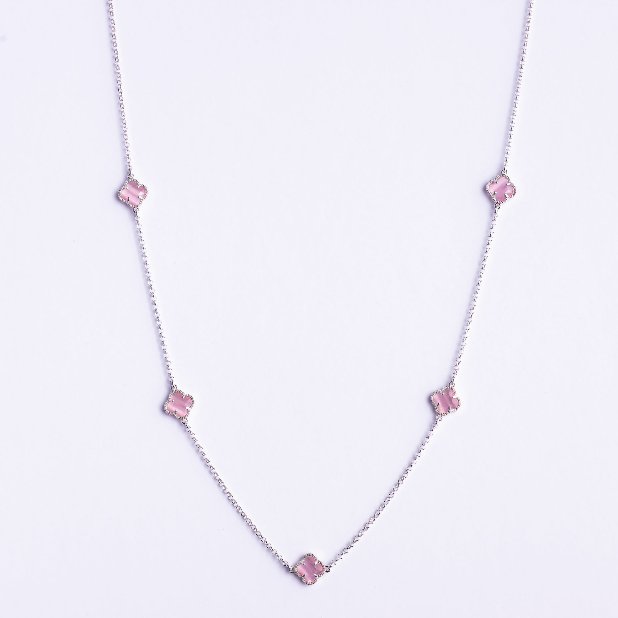 Clover | Necklace with Pink Quartz