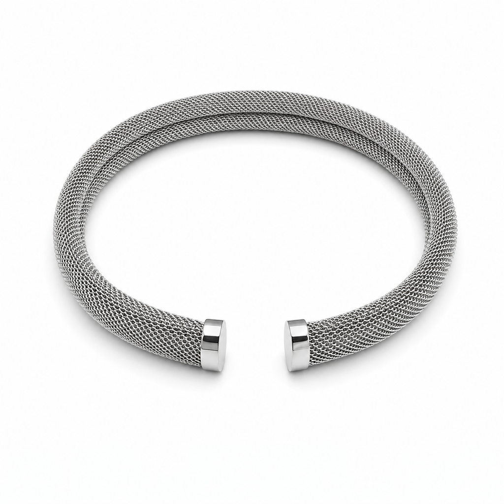 WOVEN MESH STATEMENT COLLAR CHOKER NECKLACE