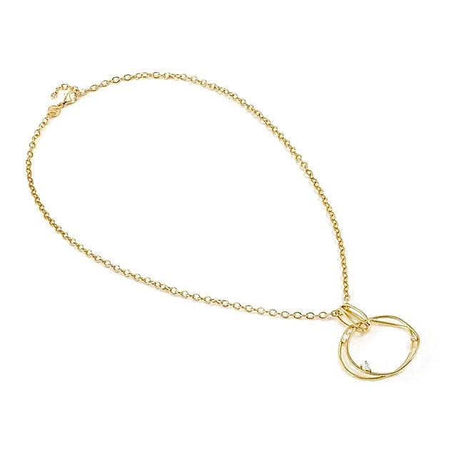 MY REBEL ART NECKLACE IN 925 STERLING SILVER (ROUND PENDANT) AND CUBIC ZIRCONIA SILVER