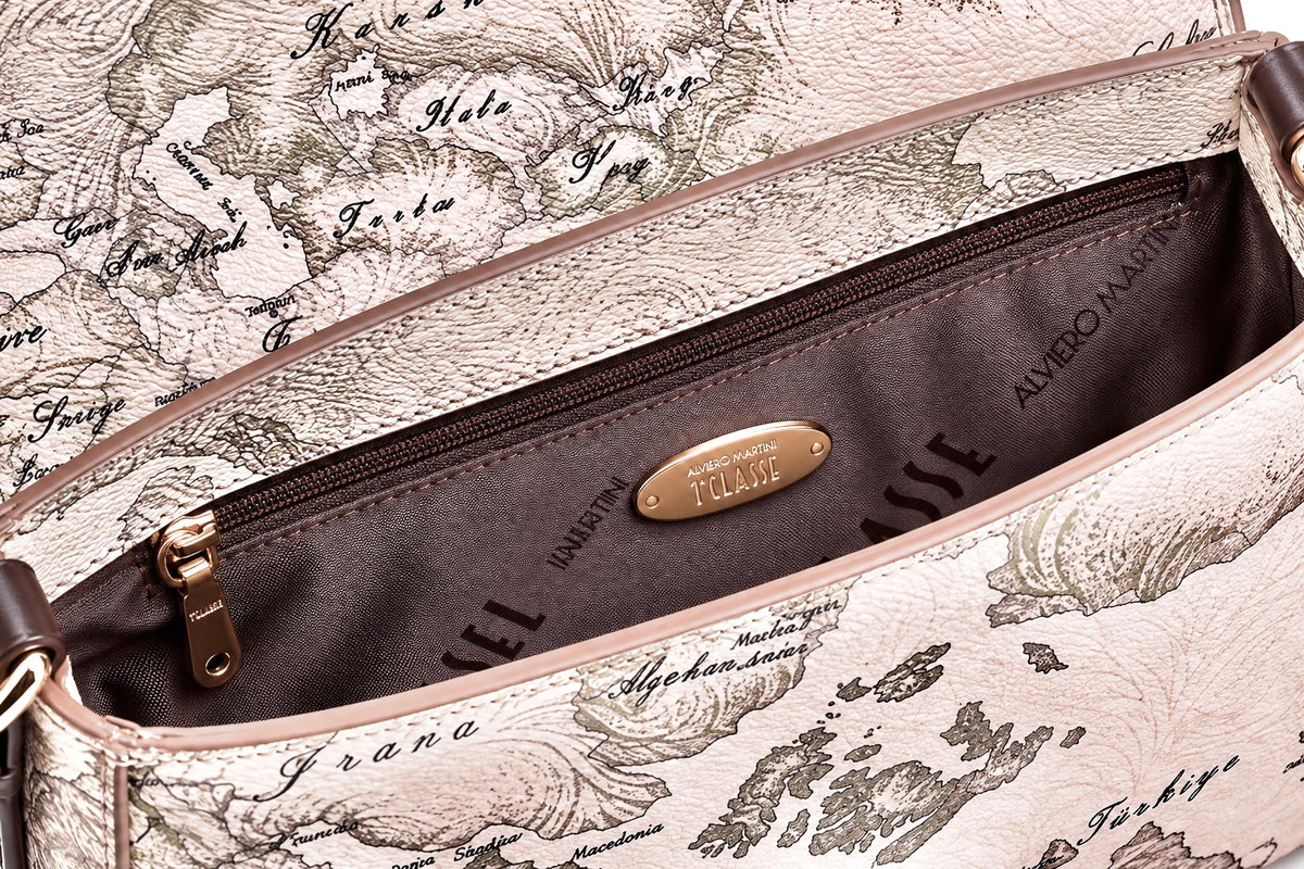 ALVIERO MARTINI - Shoulder Bag with Flap Dove Grey